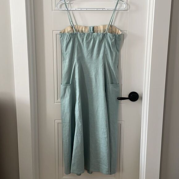 Theory Sea Glass Colored Kaleigh Eco Crunch Midi Dress - Picture 4 of 8